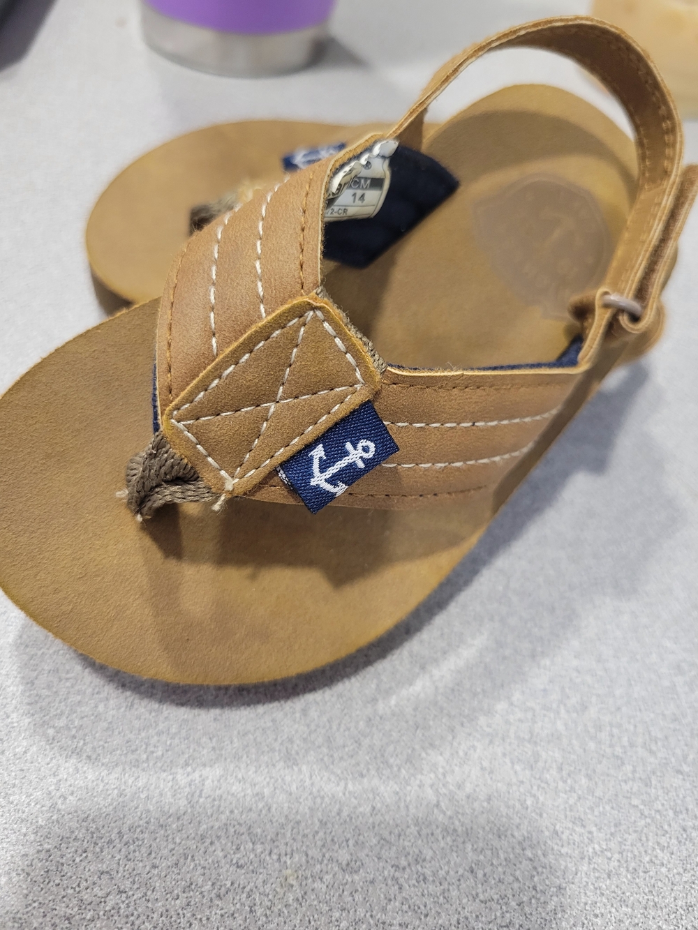 Carter's Tan Brown Nautical Anchor Toddler Sandals